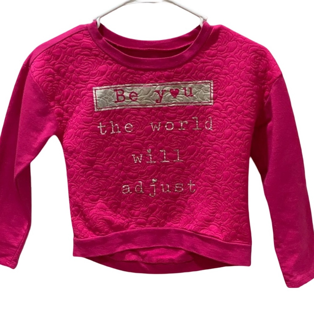 Total Girl "Be You" crop pink sweatshirt
